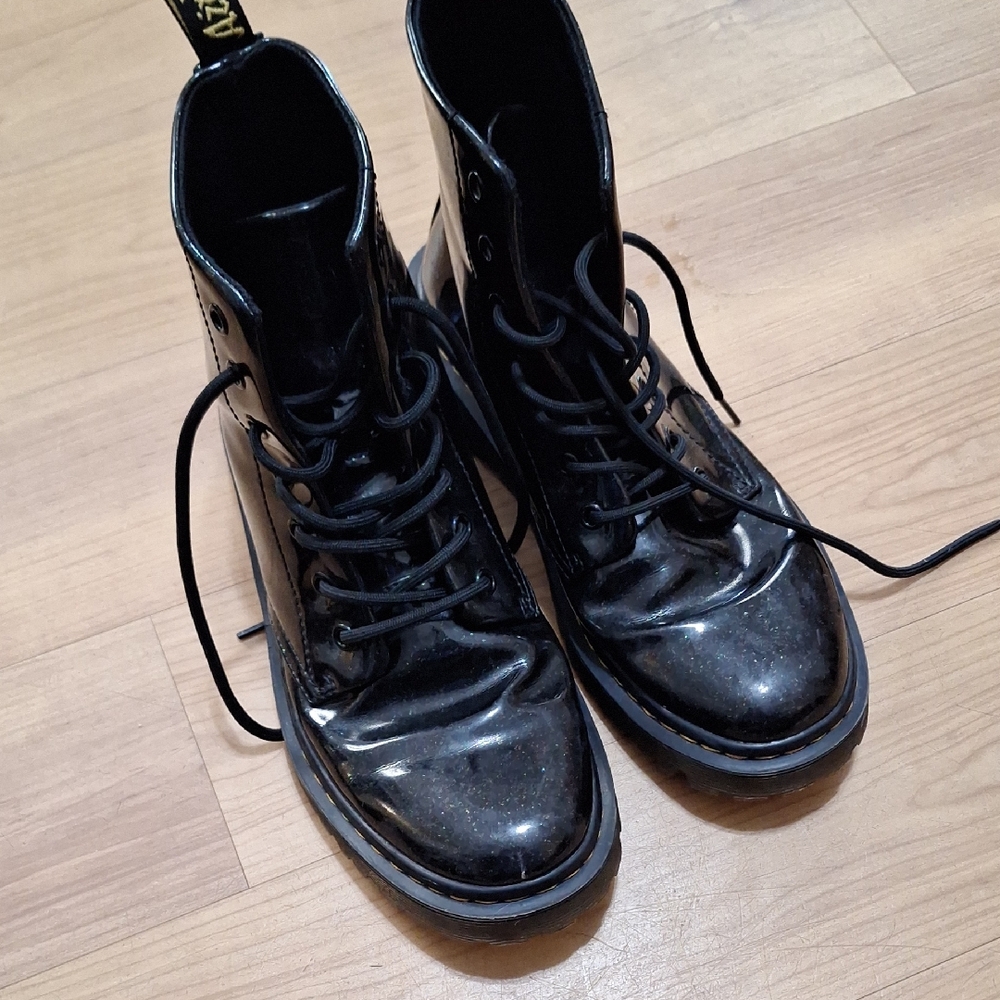 Dr. Martens Glossy Black Moto Boots
